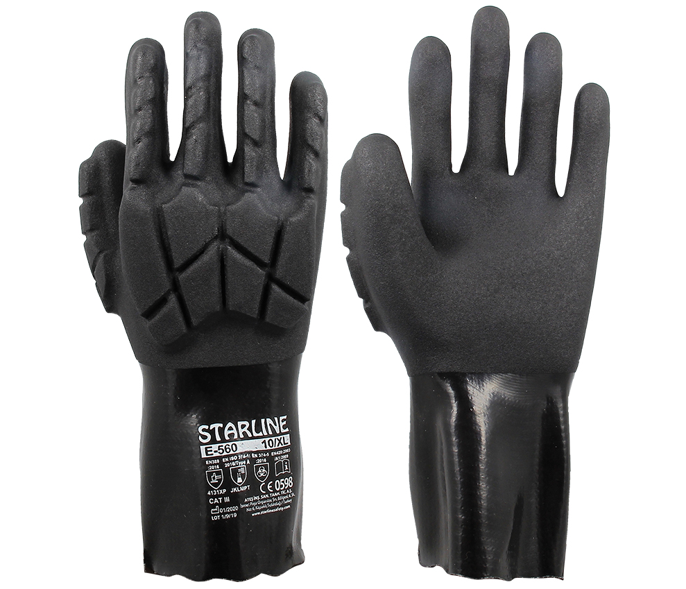 E-560 PVC Kimyasal Eldiven